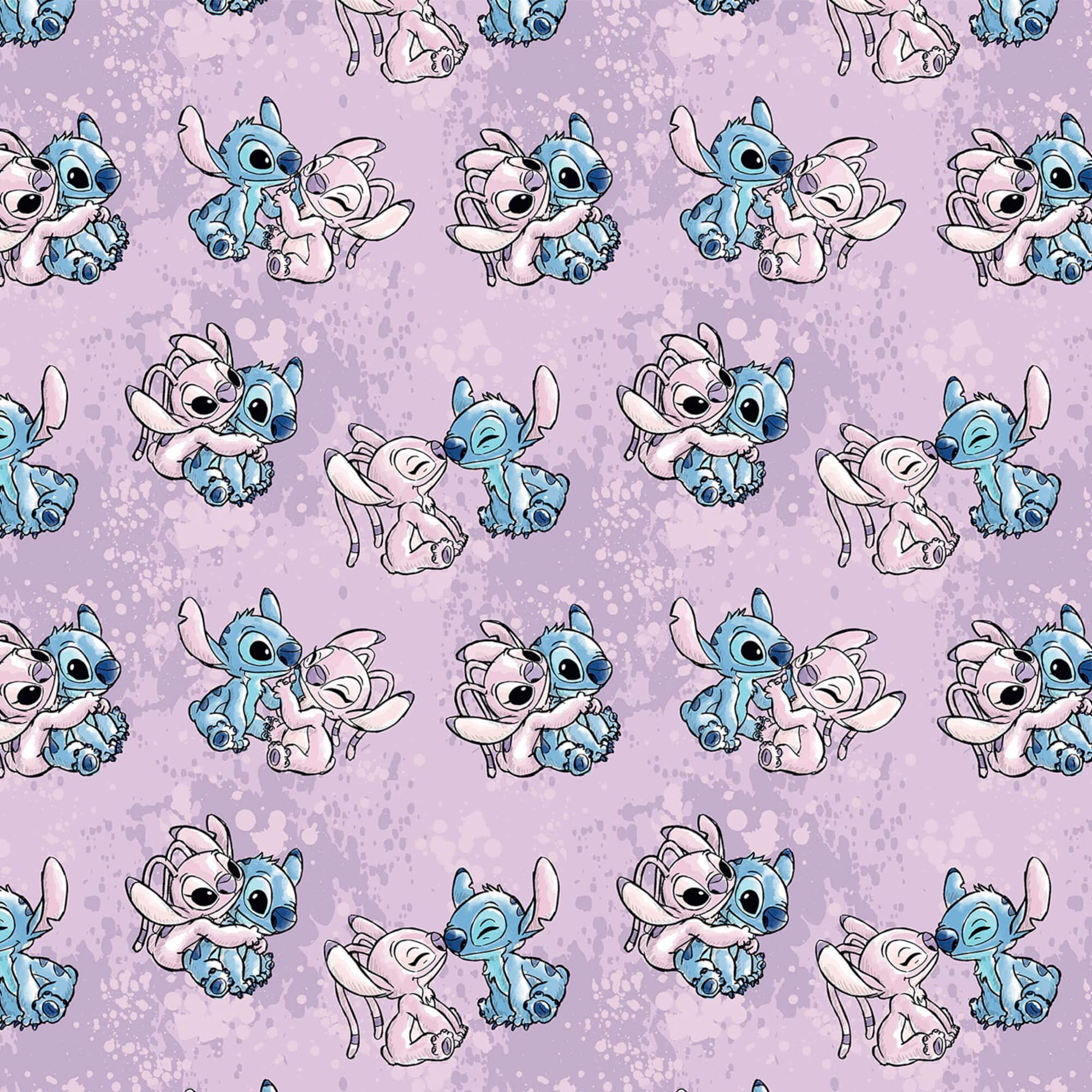 Disney® Lilo & Stitch Angel Watercolor Cotton Fabric